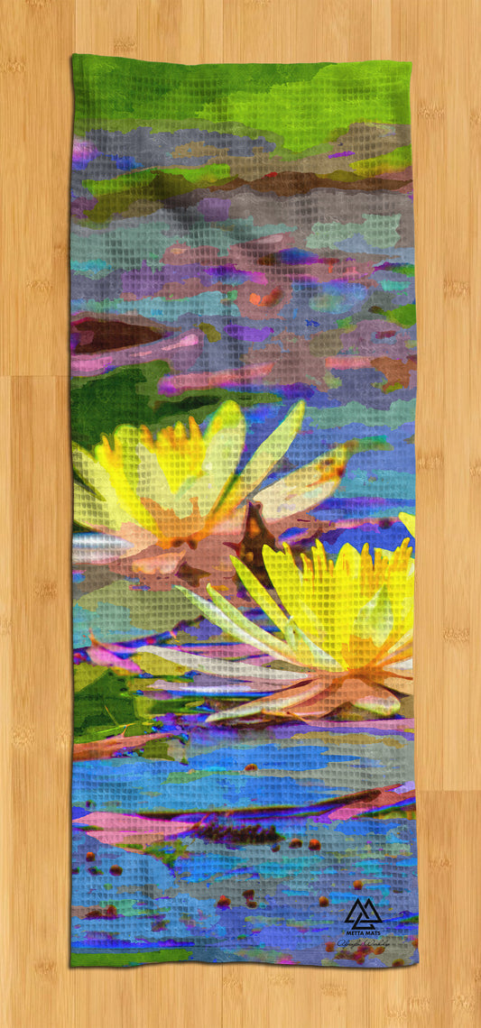 "Yellow Water Lillies " Yoga Towel