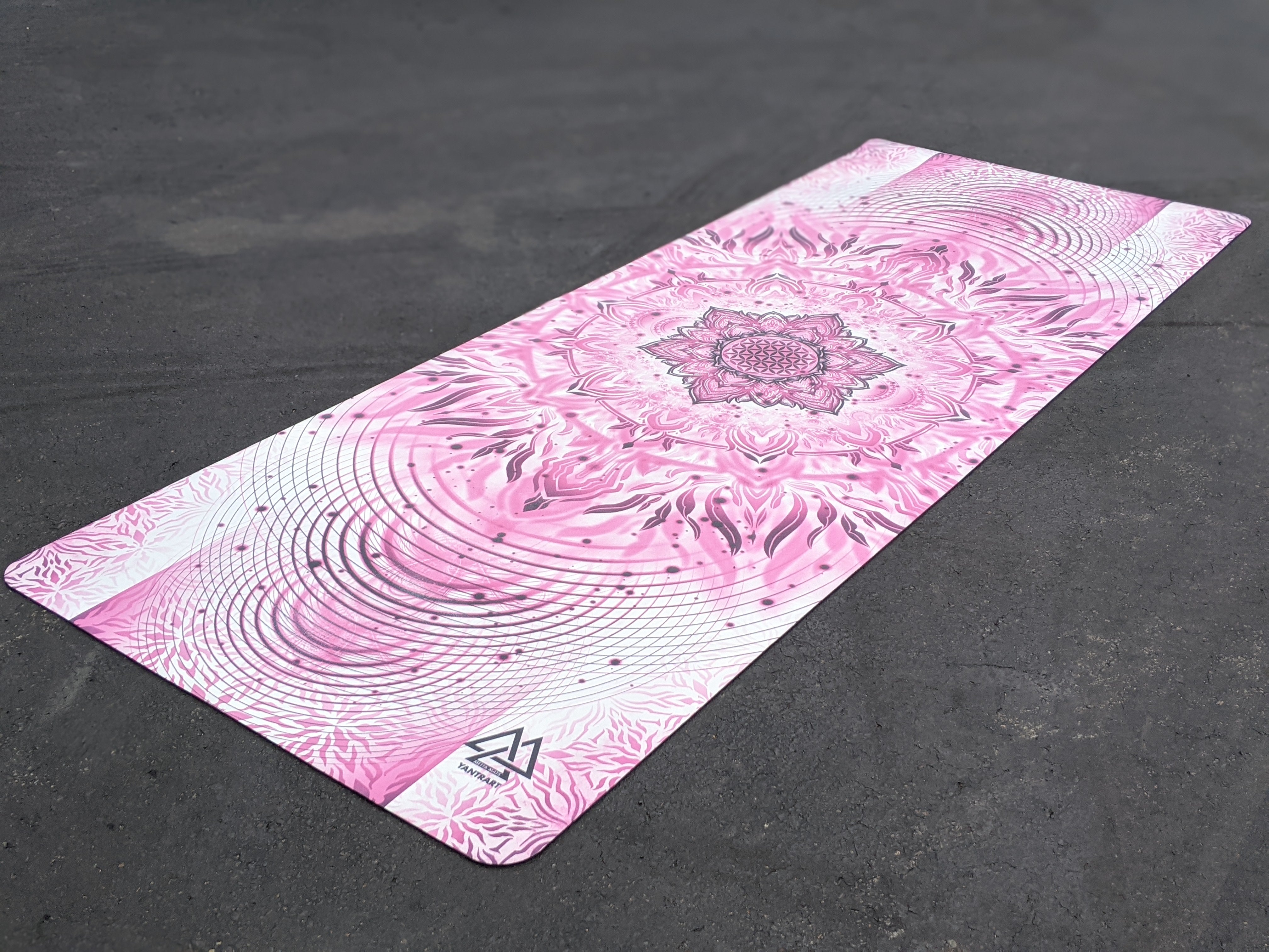 Aligned hot Flower Yoga Mat by Yantrart